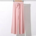 thumbnail image 1 of pstuiky Trousers, Women Solid Color Drawstring Pants Elastic Waist Pants Mid Waist Modern Fit Trendy Plus Size Long Pajama Pants Elastic Waisted Gift for Girl Pink M, 1 of 6