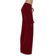 thumbnail image 1 of pstuiky Wide Leg Cargo Pants for Women,Women High Rise Yoga Leggings with Pockets Cargo Yoga Pants for Women Plus Size Drawstring Straight Leg Pants Red L, 1 of 7