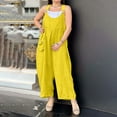 thumbnail image 1 of pstuiky Wide Leg Jumpsuits for Women Dressy Solid Color Sleeveless V-Neck Casual Romper with Pockets Casual Loose Adjustable Straps Women Overalls Trendy Summer Outfits Clothes, 1 of 7