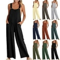 thumbnail image 1 of pstuiky Wide Leg Jumpsuits for Womens, Sleeveless Jumpsuits for Women Jumpsuit Sleeveless Jumpsuits for Women Summer Rompers Bib Overalls Women with Pockets Black S, 1 of 7