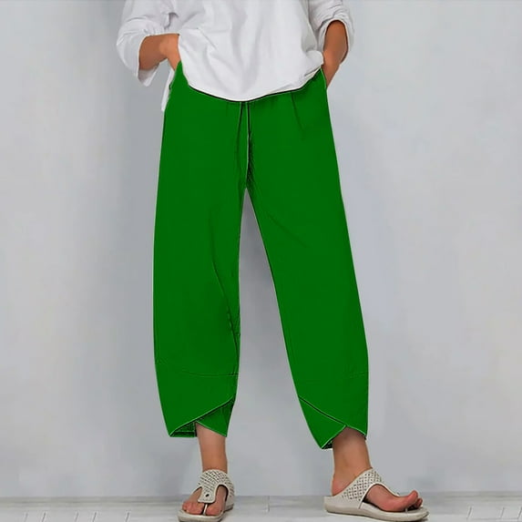 pstuiky Wide Leg Pants Woman, Solid Color Loose Long Palazzo Pants Outfits for Vacation Simple Womens Dress Pants Green XXXXXL