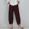 thumbnail image 1 of pstuiky Wide Leg Sweatpants, Solid Color Loose Long Palazzo Pants Trousers Fashion Gym Pants Women Wine XXXXXL, 1 of 6