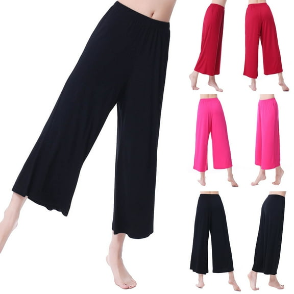 pstuiky Wide Leg Sweatpants, Women Print Mid Waist Baggy Pants Tight Cotton Simple Oversized Full Trousers Sports Pants Gift for Girl Hot Prices Black L