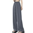 thumbnail image 1 of pstuiky Wide Leg Yoga Pants, Women Solid Color High Waist Baggy Pants Active Fit Workout Plus Size Lounge Trousers Elastic Waisted Gift for Women Gray M, 1 of 6