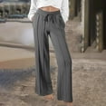 thumbnail image 1 of pstuiky Wide Leg Yoga Pants, Women Solid Color High Waist Straight Leg Pants Drawstring Pants Elastic Waist Pants Classic Fit Loose Flowy Oversized Full Trousers Sports Pants, 1 of 9