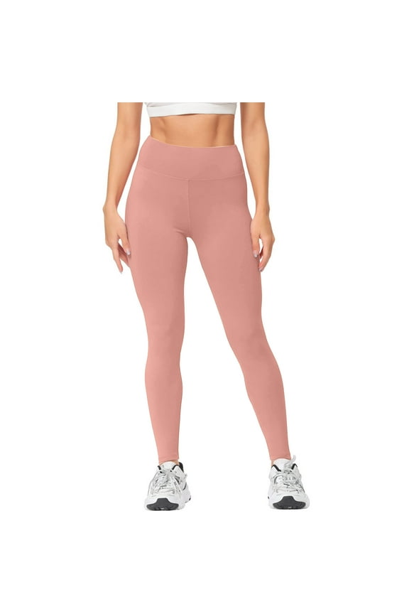 Women Leggings, Solid Color Loose Long High Waisted Pants Active Fit Workout Clothes Pink XL