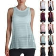 thumbnail image 1 of pstuiky Women Tank Tops, Women Round Neck Sports Mesh Lace Back Yoga Tank Top Breathable Quick Dry Workout Shirt for Women Comfortable Fitness Activewear Womens Clothing Trendy Black L, 1 of 10