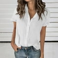 thumbnail image 1 of pstuiky Women Tops Cotton and Linen Solid Color V-Neck Women Linen Tops Leisure Loose Fit Sleeveless Tie Front Shirts White XL, 1 of 7