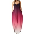 thumbnail image 1 of pstuiky Womens Dresses, Dot Print Tank Dress Side Slit Midi Dress Fashion Sleeveless Crew Neck Cocktail Dresses for Women Red L, 1 of 5