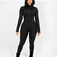 thumbnail image 1 of pstuiky Womens Jumpsuits, Solid Color Athletic Long Elastic Trousers Simple Rompers for Women Black L, 1 of 4