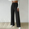 thumbnail image 1 of pstuiky Womens Pants Dressy Casual, Solid Color Casual Long Elastic Elastic Waist Trousers with Pockets Simple Women's Pants Black XXL, 1 of 9
