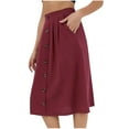 thumbnail image 1 of Up to 60% Off! pstuiky Skirt for Women , Women Casual Button Skirt A-Line Skirt High-Waisted Skirt Midi Skirt Leisure, 1 of 6