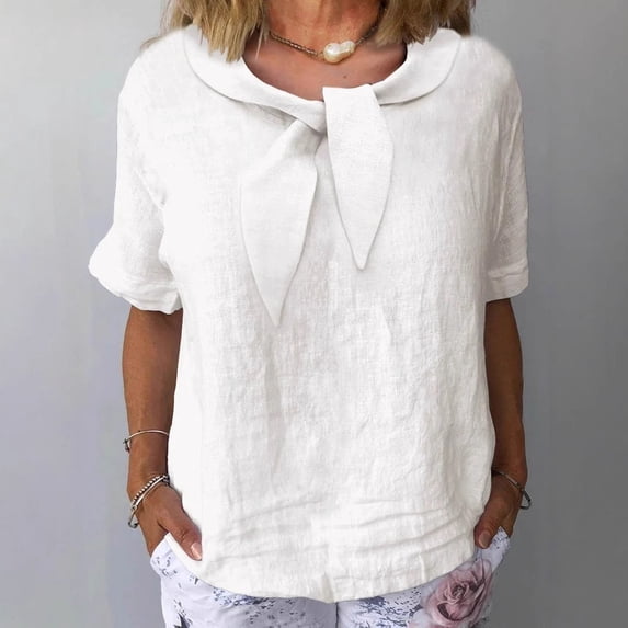 pstuiky Womens Summer Tops Fashion Turtleneck Short Sleeve Women'S Blouses Formal Loose Fit Solid Color Spring Tops Workout Tops for Women