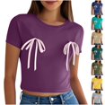 thumbnail image 1 of pstuiky Womens T Shirts Oversized Short Sleeve Solid Color Fashion Clothing Lightweight Loose Fit Crew Neck Basic Tshirts Women'S Workout Tops, 1 of 7