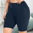 thumbnail image 1 of pstuiky Workout Clothes for Women, Solid Color Athletic Short Plus Size Pants Drying Elastic Pants Stretch with Pockets Relaxed Fit Womens Dress Pants Navy XXXL, 1 of 9
