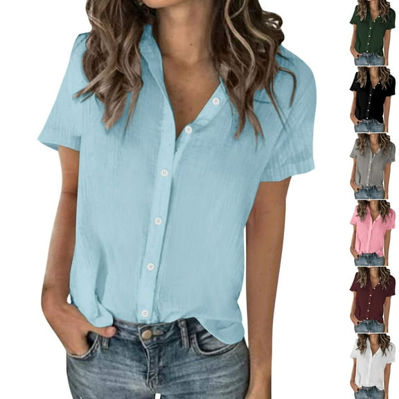 pstuiky Workout Tops for Women Fashion Solid Color Sleeveless Womens Linen Tops Casual Loose Fit Tie Front Outfits Clothes Army Green S