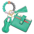 thumbnail image 1 of pu card pack fringe silicone hand string bracelet key ring-style5, 1 of 5