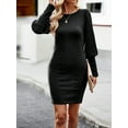 thumbnail image 1 of SHIBEVER Women Dress Warm Casual Knit Fashion Loose Fit Baggy Solid Color Dresses, 1 of 5