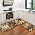 thumbnail image 1 of pugdodo 2 PCS Coffee Theme Kitchen Rugs and Mats Non Skid Washable Black Kitchen Mat Soft Super Absorbent Anti Fatigue Kitchen Mat Runner Set Doormat Bathroom 17"x47"+17"x30" (Coffee), 1 of 6