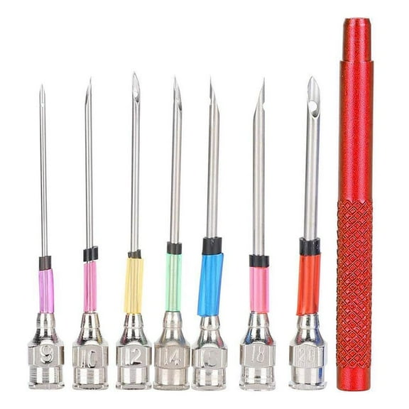 pulunto 1 Set Punch Needle Tool Punch Needle Steel Embroidery Knitting Needles Punch Needles With Stitching Set Handle