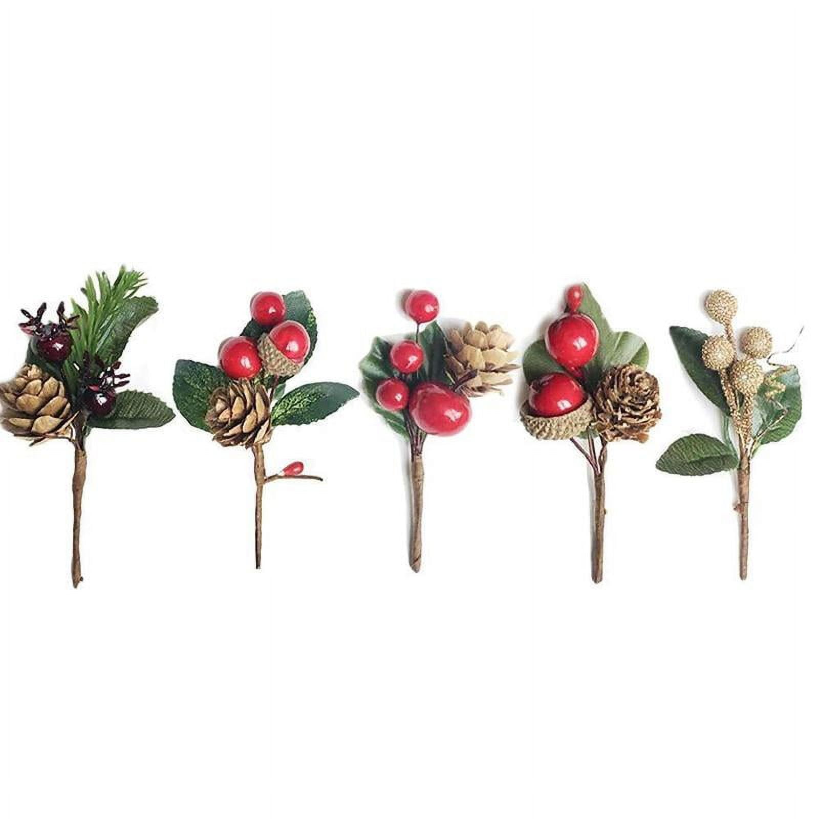  Craftsatin 20 Pcs Christmas Red Artificial Flowers Bouquet  Christmas Floral Pine Cones Holly Holiday Floral Picks for Xmas Tree Winter  Party Decoration DIY Indoor Table Centerpieces : Home & Kitchen
