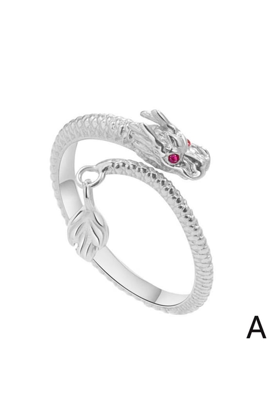 pulunto Dragons Tail Qiankun Lucky Dragon Tail Wrap Adjustable Wrap Dragon Rings Gothic Dragon Statement for Engagement Anniversary Party Jewelry Gifts