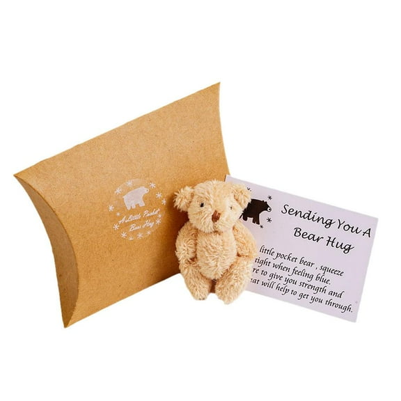 pulunto A Little Pocket Bear Hug, Pocket Hug Love Keepsake Token, Cute Fun Bear Pocket Hug with Card Sending You a Bear Hug, Gifts for Graduation Birthday Wedding Christmas