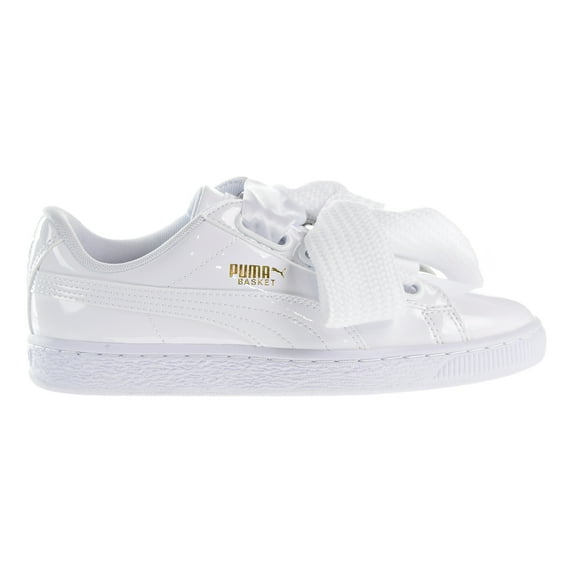 puma basket heart patent women's sneakers puma white363073-02