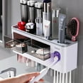 thumbnail image 1 of Asunby  Punch-Free Wall-Mounted Toothbrush Cup Holder, an Automatic Toothpaste Dispenser, a Multifunctional Bathroom Accessory Set with Cups and Storage Functions, and a Bathroom Storage Box, 1 of 7