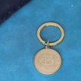 thumbnail image 1 of punk golden btc bitcoin keyring money metal pendant keychain for men women collector jewelry birthday gift party key chain, 1 of 4