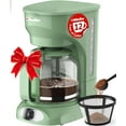thumbnail image 1 of pupikeji 12-Cup Drip Green Coffee Maker, Borosilicate Carafe, Auto-Off, Reusable Filter, Anti-Drip, Keep-Warm Function, Clear Water Level Window, Green Kitchen Accessories & Décor, 1 of 6