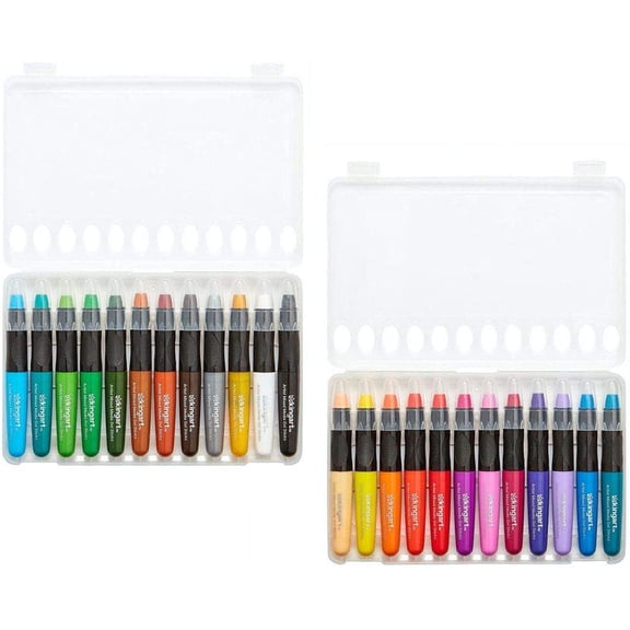 pupikeji GEL STICK Set, Artist Pigment Crayons, 24 Unique Colors, Water Soluble, Creamy, and Odorless, Use on Paper, Wood, Canvas and more