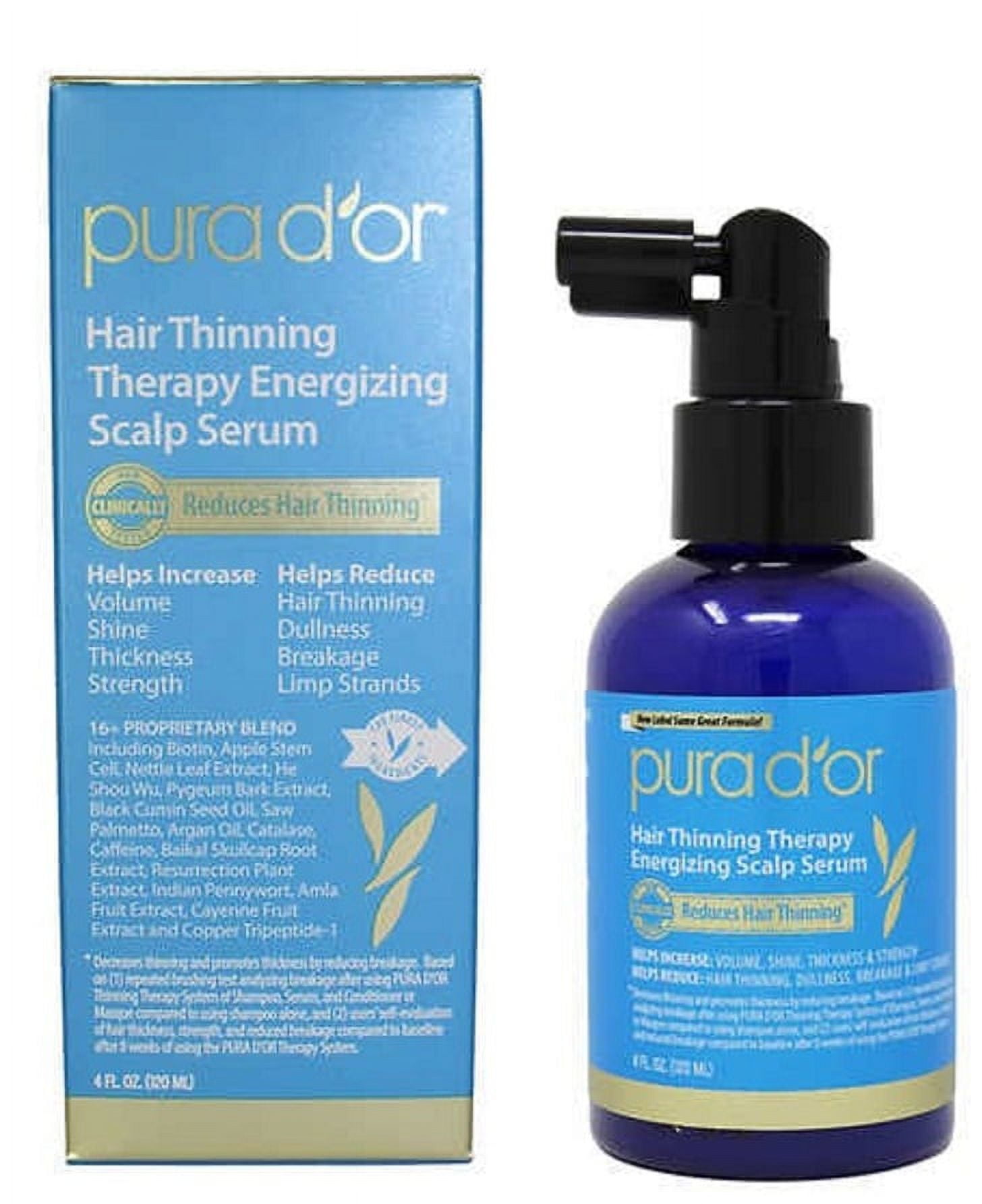 PURA D'OR Hair Thinning Therapy Energizing Scalp Serum 4oz Reviews 2023