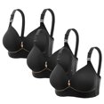thumbnail image 1 of purcolt 3 Pack Women's Big Busted No Underwire Bras Wireless Push Up Full Coverage Supportive Bralettes Comfortable Everyday Sleepwear Bras, 1 of 4