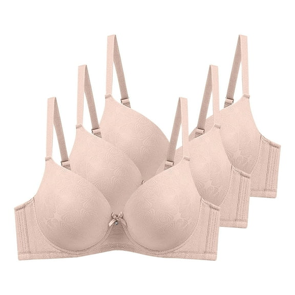 purcolt 3 Pack Women's Comfort T-Shirt Bra Soft Lightly Lined Underwire Push Up Bra Full Coverage Supportive Everyday Bras(38D-48D)