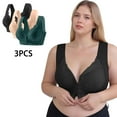 thumbnail image 1 of purcolt 3 Pack Women's Plus Size Post Surgery Bras Front Closure Mastectomy Bras Surgical Lace Full Coverage Bra, 1 of 9