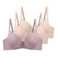 thumbnail image 1 of purcolt 3 Pack Women's Underwire Push Up Bra Comfort Light Lined T-Shirt Bra Smoothing Full Coverage Convertible Everyday Bra, 1 of 2