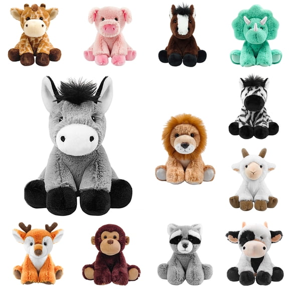 purcolt 9 inches Stuffed Animal Soft Plush Toy Cute Dolls Gifts for Kids Boys Girls, Donkey