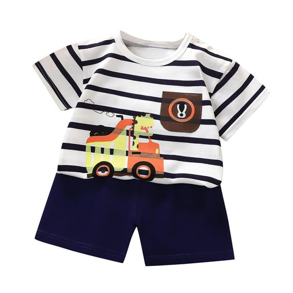 purcolt Baby Girls Boys Summer Clothes Short Sleeve T-Shirt Tops + Casual Shorts Set Infant Newborn 2 Piece Outfits 3 6 12 18 24 Months 2T 3T 4T 5T 6T