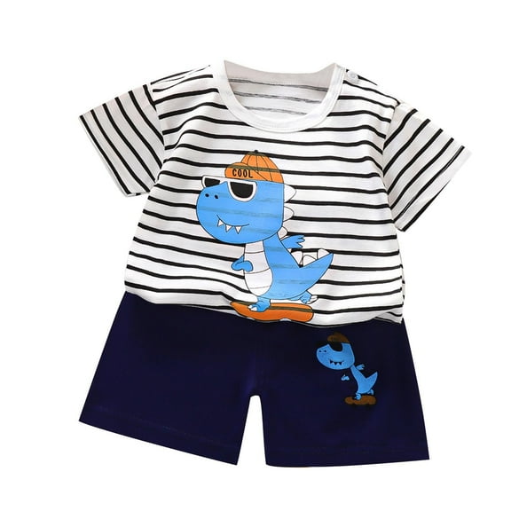 purcolt Baby Girls Boys Summer Clothes Short Sleeve T-Shirt Tops Casual Shorts Set Infant Newborn 2 Piece Outfits 3 6 12 18 24 Months 2T 3T 4T 5T 6T