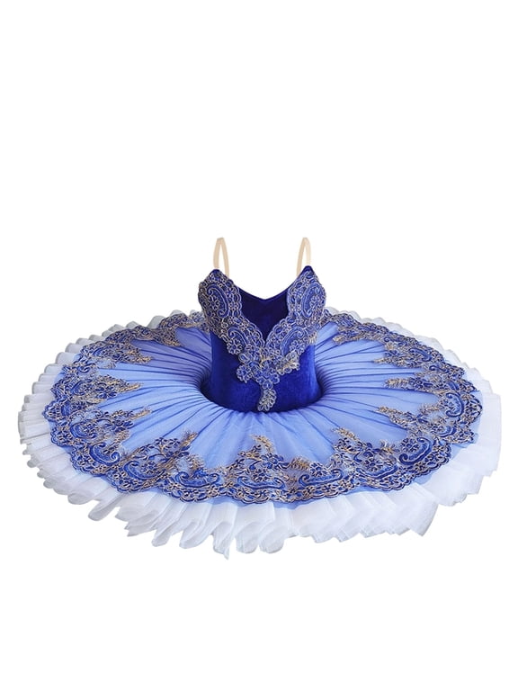 Ballet Leotard for Girls with Skirt Camisole Dance Leotards Performance Ballerina Costume Dancewear Hard Organdy Pancake Princess Dress