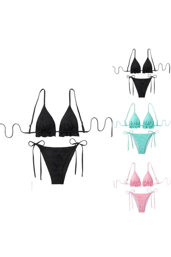 Bikini Sets for Women String Triangle Two Piece Swimsuit with Tie Side Bottom Bathing Suits