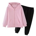 thumbnail image 1 of purcolt Boys Girls 2 Piece Outfits Tracksuit Full Zip Fleece Hoodie Sweatshirt and Sweatpants Joggers Set with Pockets for 2-15 Years, 1 of 7