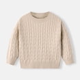 thumbnail image 1 of purcolt Boys and Girls Classic-fit Lightweight Cable Knit Sweater Long Sleeve Crewneck Loose Casual Jumpers Tops 3-8 Years, 1 of 7
