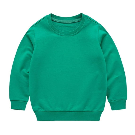 purcolt Kids Boys and Girls Long Sleeve Solid Color Crewneck Pullover Sweatshirts Soft Casual Comfort Shirts 1-13 Years