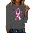 thumbnail image 1 of purcolt Breast Cancer Awareness Shirt Long Sleeve Shirt Pink Ribbon Print Graphic Shirts Breast Cancer Gifts for Woman, 1 of 4