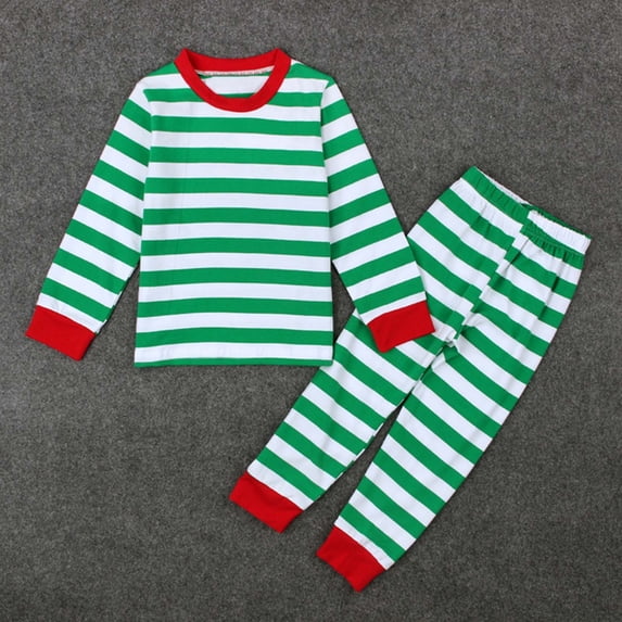 purcolt Christmas Toddler Pajamas Sets, Kids Boys Girls Stripe Printed Long Sleeve Round Neck Tops High Waist Long Pants Sleepwear 2Pcs Cotton Clothes