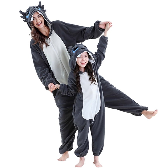 purcolt Family Matching Onesie Pajamas, Mom and Kids Flannel Animal Cosplay Suit One Piece Costume Sleepwear Homewear Christmas Party Holiday Pajamas(Mom, M)