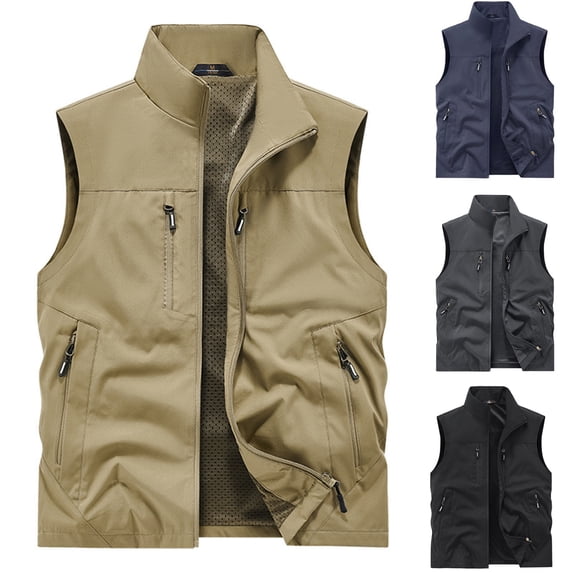 purcolt Fishing Vest for Men Outdoor Casual Lightweight Hiking Travel Vest Sleeveless Zip Up Jacket