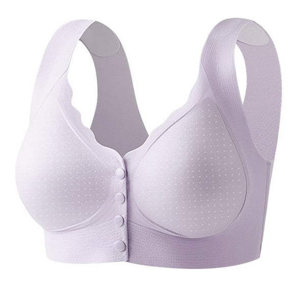 purcolt Front Closure Bras for Women Seamless Wireless Push Up Bras Full Coverage Comfort Snap Closing Bra Mastectomy Post-Surgery Bralettes